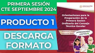 CEAA FORMATO PRODUCTO 1 Primera Sesión CTE Septiembre 2024 Diagnóstico [upl. by Almeta499]