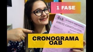 CRONOGRAMA DE ESTUDOS  1ª FASE OAB [upl. by Lrem]