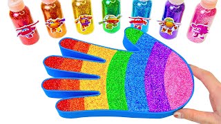 Satisfying Video l How to make Rainbow Slime Hand Bathtub FROM Mixing Glitter AND Glitter ASMR [upl. by Adnuhsal]