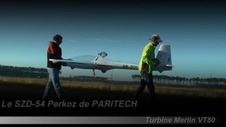 SZD54 Perkoz  Jet Glider  from PARITECH and turbine Merlin VT80 [upl. by Alih44]