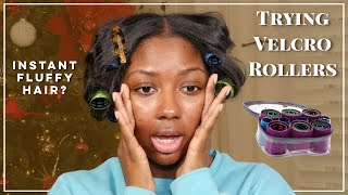 Trying Velcro Rollers on Relaxed Hair  Instant Volume  Niara Alexis [upl. by Mabel378]