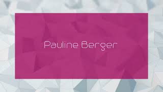 Pauline Berger  appearance [upl. by Drofniw]