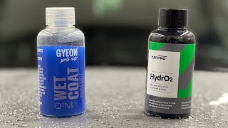 Gyeon Wet Coat Essence vs Carpro HydroO2  spray and rinse concentrate comparison [upl. by Hellene]