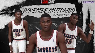 Dikembe Mutombo Face Creation NBA 2K25 [upl. by Atram605]