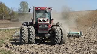 Case IH 7120 Magnum med Vibergs 8 meter harv [upl. by Eniamsaj]