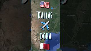 🇺🇸 Dallas to Doha 🇶🇦  Qatar Airways  Flight Route Tracking shortsfeed shorts [upl. by Annadal]