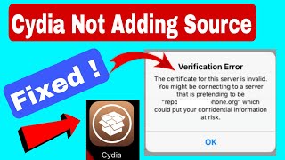 Cydia Source Verification Error Fixed  Working Method to Fix this issue Source Not adding to Cydia [upl. by Ciredec]