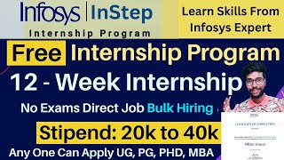 Infosys instep internship 2023  2024  2022 Batch  No Exam  Selection Process  Any Degree Apply [upl. by Enom]