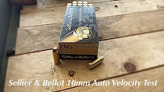 Sellier amp Bellot 10mm Auto 180gr FMJ Ammo Velocity Test [upl. by Enylekcaj]