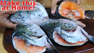 After Watching this Video❗You will want to buy all the Salmon head in the market💯 Tastiest Salmon [upl. by Ynohtnakram]