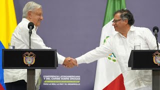 Mensaje conjunto de los presidentes de México y Colombia desde Cali [upl. by Setiram]