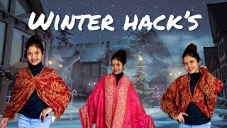 Shawl hacks for winter ❄️priya patel ✨ [upl. by Cindelyn91]