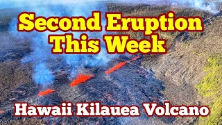 Kilauea Volcanos Second Eruption In A Week Hawaii USA  Nāpau Crater  Mantle Plume Hot Spot [upl. by Bernita698]