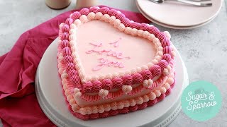 Vintage Heart Cake Tutorial [upl. by Ury]