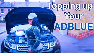 HOW TO REFILL DIESEL EXHAUST FLUID OR ADBLUE RANGE ROVER EVOQUE [upl. by Atinreb]