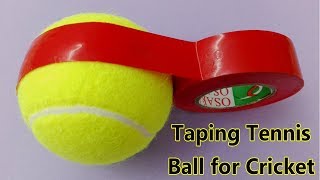 how to tape a tennis ball for Cricket  Taping tennis ball [upl. by Berkley]