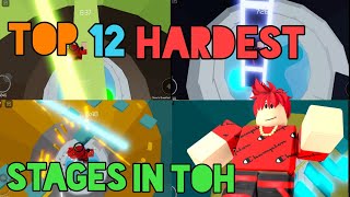 TOP 12 HARDEST TOWER OF HELL STAGES  ROBLOX TOH [upl. by Paske255]