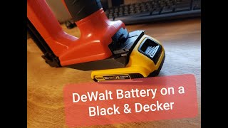 Black amp Decker 18 volt power tools to Dewalt 20 volt max battery adapter [upl. by Mclaughlin]