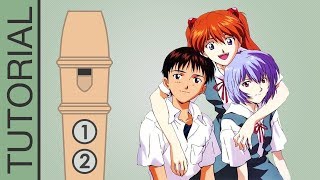 Neon Genesis Evangelion Theme Song  Recorder Flute Tutorial [upl. by Nomi]