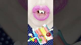 ASMR Rainbow Licorice Bricks Soft Chewing Eating Sounds chewchewasmr575 [upl. by Clarice]