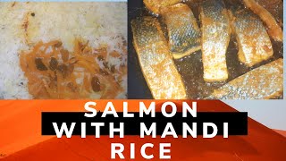 Salmon with mandi rice  salmon Fry  salmon Fish  Salmon protein fish  Salmon Healthy Fish [upl. by Barboza]