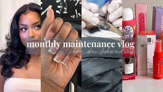 self care maintenance vlog  hair skin lashes amp beauty products [upl. by Eninnej]