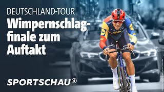 DeutschlandTour Prolog Highlights Einfahren in Schweinfurt  Sportschau [upl. by Ettenotna404]