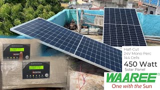 Unboxing amp Review  WAAREE 450Wp Solar Panel  Microtek 2035 VA Inverter ☀️🔋 [upl. by Ellennod]