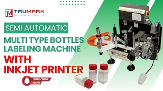 Square Bottle Sticker Labeling Machine With Inkjet Date Printer [upl. by Cooperstein]