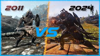 Skyrim Vanilla vs Modded Combat and Graphics  ARPG [upl. by Oryaj790]