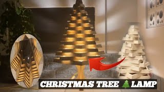 lamp designchristmas tree🌲 lamphow to make tree lampdiy lamp wooden [upl. by Rodavlas905]