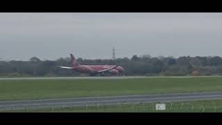 Juneyao Air Oriental Ruby Dreamliner departing Manchester Airport [upl. by Daye]