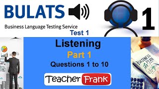 Bulats Test 1 Listening  Questions 1 to 10 [upl. by Yonina]