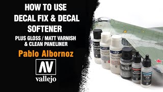 🇪🇸🇺🇸 HOW TO USE DECAL FIX amp DECAL SOFTENER VARNISHES and CLEAN PANELINER by PABLO ALBORNOZ✨ [upl. by Nylhtak220]