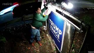 Trump Sign Vandalized For The Third Time By Leftist Idiot in Pittsburgh This Guy Really Goes Nuts [upl. by Neale]