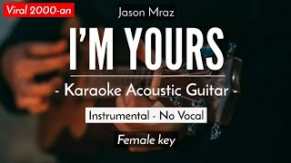 I am Yours Karaoke Acoustic  Jason Mraz Slow Version [upl. by Kcirre]