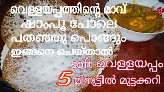 ഇനി വെള്ളയപ്പം ശരിയായില്ലെന്ന് പറയല്ലേ മാവ് പതഞ്ഞ് പൊങ്ങി വരും soft vellayappam using coconut water [upl. by Syl]