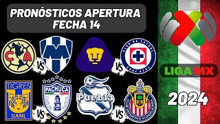 Pronósticos Liga Mx APERTURA Jornada 14  Liga Mexicana 2024 [upl. by Aikar]