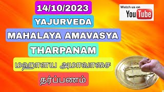 14102023 YAJURVEDA MAHALAYA AMAVASAI THARPANAM யஜுர்வேத மஹாளய அமாவாஸை தர்ப்பணம் SATHYA VADYAR [upl. by Dmitri936]