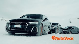 Safe Winter Driving with Snow Socks from AutoSock the Inventor of Textile Snow Chains Commercial [upl. by Norling]