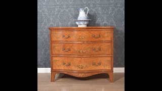 Painted satinwood serpentine chest of drawers [upl. by Doi]