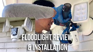 AMCREST SmartHome 1080P Floodlight Camera Installation ASH26W and REVIEW [upl. by Aikar]