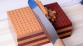 ⏪️ Lego Chocolate Cake  Lego In Real Life 10 Stop Motion Cooking amp ASMR [upl. by Hplodnar]