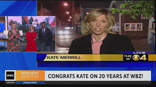 Kate Merrill celebrates 20 years at WBZTV [upl. by Byrann]