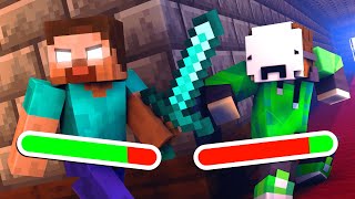 Dream VS Herobrine but with HEALTH BARS [upl. by Llevad]