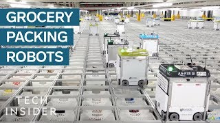 Inside A Warehouse Where Thousands Of Robots Pack Groceries [upl. by Nurse]