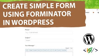 How to Create Simple Form using Forminator in WordPress  Name  Email  Phone  Subject  Message [upl. by Omor223]