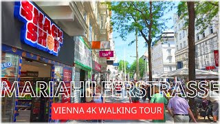 4K Vienna 🇦🇹 Mariahilfer Straße  Longest Shopping Street  Virtual Walking Tour July 2024 [upl. by Jr249]