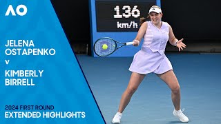 Jelena Ostapenko v Kimberly Birrell Extended Highlights  Australian Open 2024 First Round [upl. by Ahsoyem823]