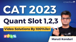 CAT 2023 Quant Slot1 2 amp 3 🔥 Complete QA Video Solutions With Detailed Explantion By CAT 100iler [upl. by Burrow]